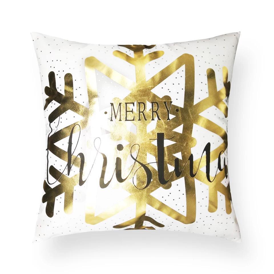Kussenhoes Kerst - Gouden Sneeuwvlok
